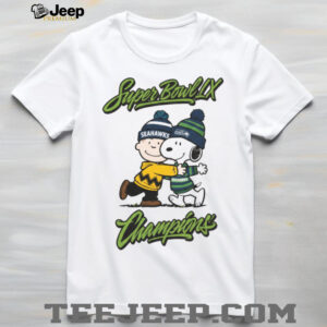 Super Bowl LX Champions Seattle Seahawks Snoopy and Charlie Brown Sticker Design