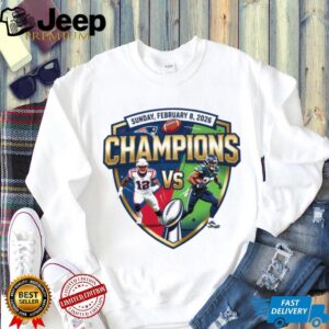 Super Bowl LX February 8 2026 Patriots vs Seahawks Champions Matchup Shirt Super Bowl LX February 8 2026 Patriots vs Seahawks Champions Matchup Shirt