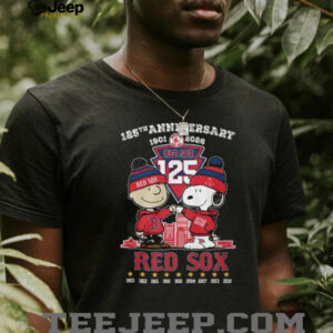Boston Red Sox 125th Anniversary 1901 2026 Charlie Brown & Snoopy T Shirt Boston Red Sox 125th Anniversary 1901 2026 Charlie Brown & Snoopy T Shirt