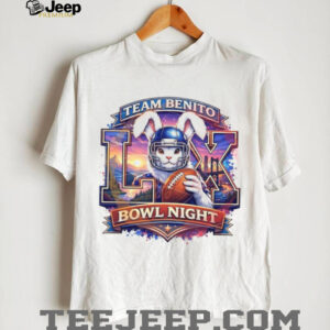 Team Benito Super Bowl Night LX Bunny Football Player Character Art Tee