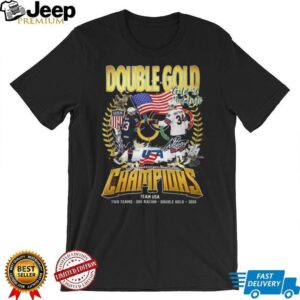 Team USA Ice Hockey 2026 Milano Cortina Double Gold Champions T Shirt Team USA Ice Hockey 2026 Milano Cortina Double Gold Champions T Shirt