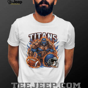 Tennessee Titans Blue Giant Monster Fire & Football Shirt