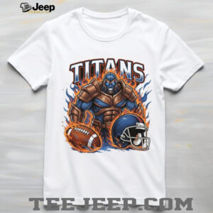 Tennessee Titans Blue Giant Monster Fire & Football Shirt