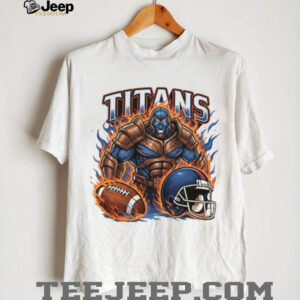 Tennessee Titans Blue Giant Monster Fire & Football Shirt