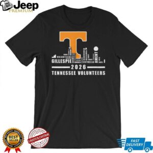 Tennessee Volunteers 2026 Roster Player Names Typography T Shirt