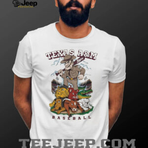 Texas A&M Aggies Baseball Cartoon Mascot Rivalry T Shirt