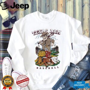 Texas A&M Aggies Baseball Cartoon Mascot Rivalry T Shirt