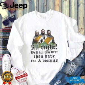 Three Headed Knight Tea and Biscuits Monty Python Quote T Shirt