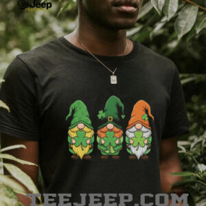 Three Lucky Irish Gnomes Shamrocks St. Paddy's Day Graphic T Shirt