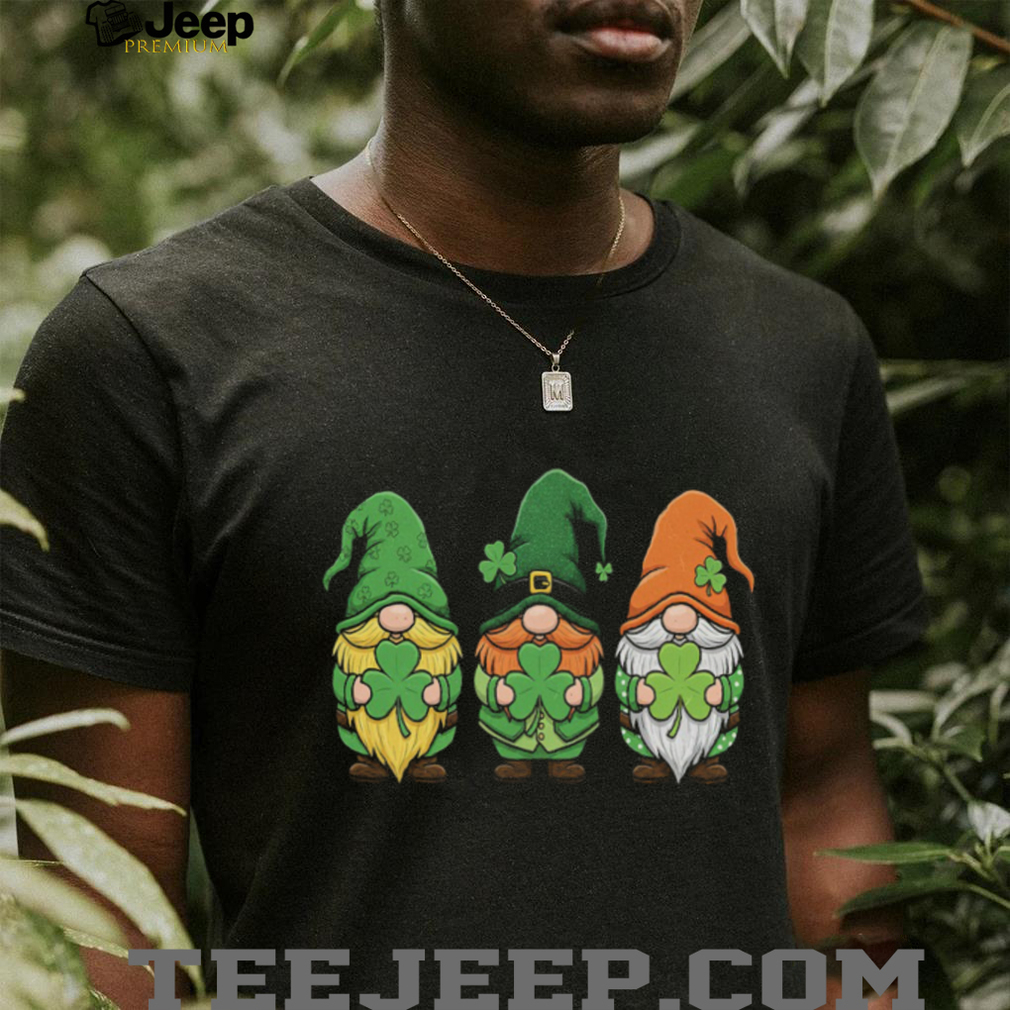 Three Lucky Irish Gnomes Shamrocks St. Paddy’s Day Graphic T Shirt Three Lucky Irish Gnomes Shamrocks St. Paddy’s Day Graphic T Shirt