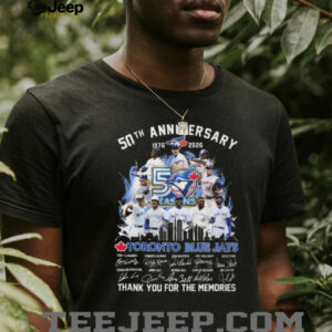 Toronto Blue Jays 50th Anniversary 1976 2026 Legends Signatures T Shirt Toronto Blue Jays 50th Anniversary 1976 2026 Legends Signatures T Shirt