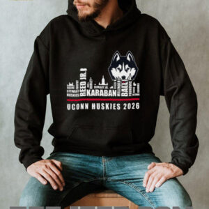 UConn Huskies 2026 Roster Skyline Basketball Black T Shirt