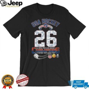 USA Hockey 2026 Olympic Gold Medalists Champions Signature T Shirt USA Hockey 2026 Olympic Gold Medalists Champions Signature T Shirt