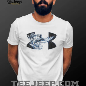 Under Armour Style Fishing Bass Splash Graphic Grey T Shirt