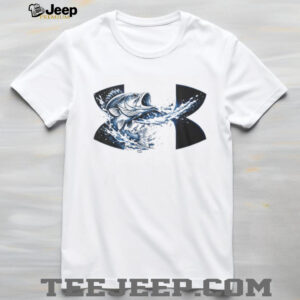 Under Armour Style Fishing Bass Splash Graphic Grey T Shirt