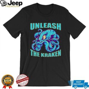 Unleash The Kraken T Shirt Blue Octopus Sea Monster Graphic Tee Unleash The Kraken T Shirt Blue Octopus Sea Monster Graphic Tee