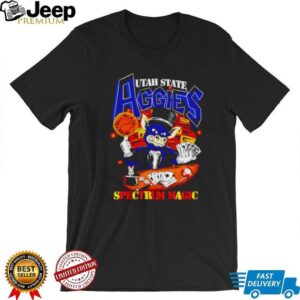 Utah State Aggies Spectrum Magic Basketball Mascot Graphic Tee Utah State Aggies Spectrum Magic Basketball Mascot Graphic Tee