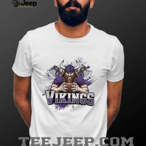 Vikings Football Warrior with Axes Graphic Tee