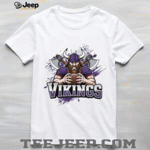 Vikings Football Warrior with Axes Graphic Tee