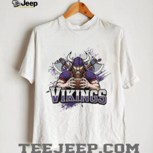 Vikings Football Warrior with Axes Graphic Tee
