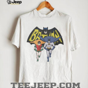 Vintage Batman and Robin Dynamic Duo Running Comic Art T Shirt