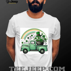Vintage Green Pickup Truck with Pot of Gold and Shamrocks T Shirt