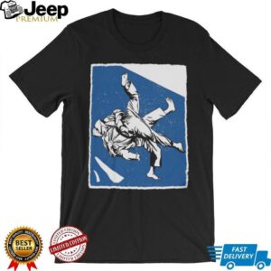 Vintage Judo Throw Martial Arts Graphic Blue Silhouette T Shirt Vintage Judo Throw Martial Arts Graphic Blue Silhouette T Shirt