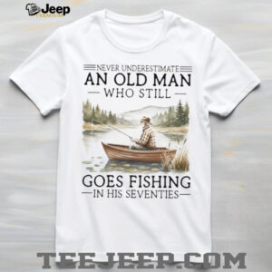 Vintage Never Underestimate An Old Man Fishing In His Seventies T Shirt