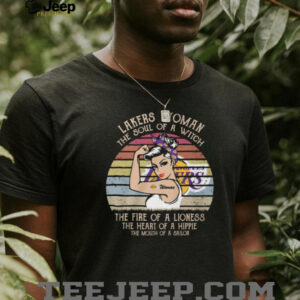 Vintage Soul of a Witch Lakers Woman Fire of a Lioness Graphic Tee Vintage Soul of a Witch Lakers Woman Fire of a Lioness Graphic Tee