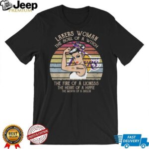Vintage Soul of a Witch Lakers Woman Fire of a Lioness Graphic Tee
