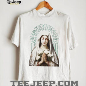 Vintage Virgin Mary with White Roses Gothic Art T Shirt