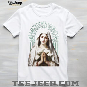 Vintage Virgin Mary with White Roses Gothic Art T Shirt