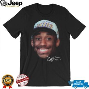 Vintage Young Kobe Bryant Smiling Face with Signature Graphic T Shirt