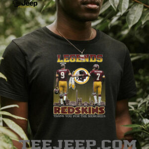 Washington Redskins Legends Jurgensen and Theismann Thank You For The Memories T Shirt
