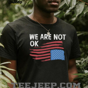 We Are Not OK Distressed American Flag T Shirt Patriotic Social Statement Tee We Are Not OK Distressed American Flag T Shirt Patriotic Social Statement Tee