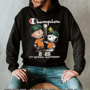 Peanuts Snoopy and Charlie Brown Miami Hurricanes 2025 National Champions T Shirt