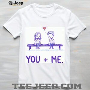 “You + Me” Cute Piano Bench Couple Sketch Graphic Tee