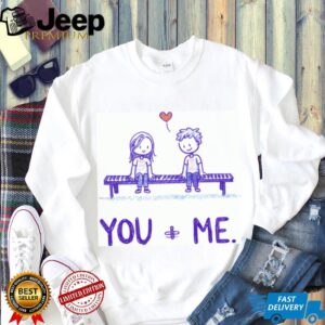 “You + Me” Cute Piano Bench Couple Sketch Graphic Tee