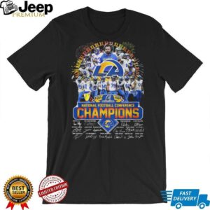 LA Rams 2025 2026 NFC Champions Signed Team Roster Fan T Shirt