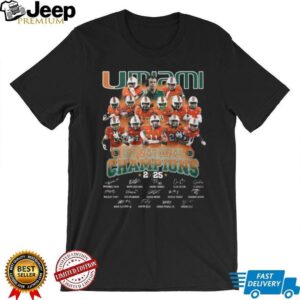 Miami Hurricanes Football 2025 CFP National Champions Team Signatures T Shirt