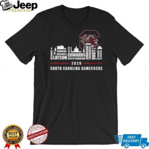 South Carolina Gamecocks 2026 Skyline Player Names Roster T Shirt