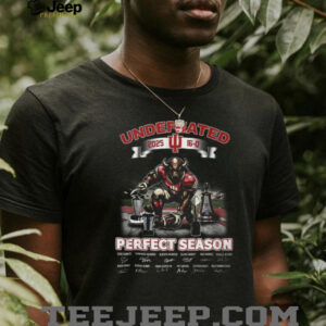 Indiana Hoosiers Football 2025 Undefeated 16 0 Perfect Season Signatures T Shirt Indiana Hoosiers Football 2025 Undefeated 16 0 Perfect Season Signatures T Shirt