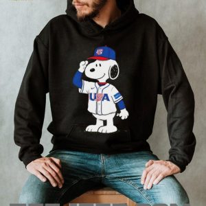 Snoopy USA Baseball Jersey Salute Graphic T Shirt