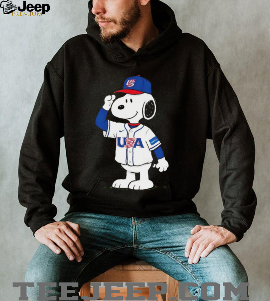 Snoopy USA Baseball Jersey Salute Graphic T Shirt Snoopy USA Baseball Jersey Salute Graphic T Shirt