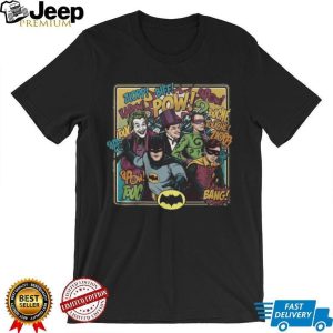 Retro Batman 1966 TV Series Villains POW BIFF Comic Style Graphic T Shirt