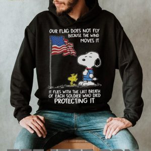 Snoopy American Flag Memorial T Shirt Our Flag Flies With The Last Breath