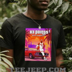 Bam Adebayo 83 Points Miami Vice Style Red Muscle Car T Shirt