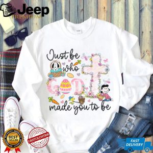 Just Be Who God Made You To Be Peanuts Lucy Easter Floral Cross T shirt Just Be Who God Made You To Be Peanuts Lucy Easter Floral Cross T shirt