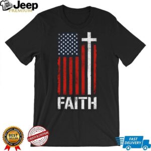 American Flag Cross Faith T Shirt Christian Patriot Apparel (2)