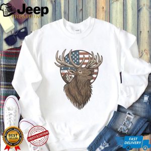 Patriotic American Flag Elk Mountain Wildlife Silhouette T Shirt Patriotic American Flag Elk Mountain Wildlife Silhouette T Shirt